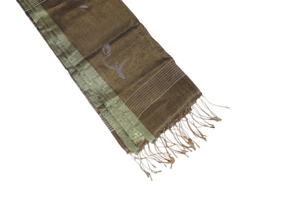 Golden Linen Tissue Handloom Saree