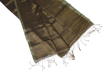 Golden Linen Tissue Handloom Saree