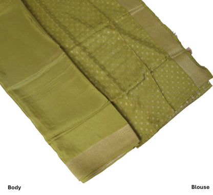 Pista Sheen Crepe Silk Saree