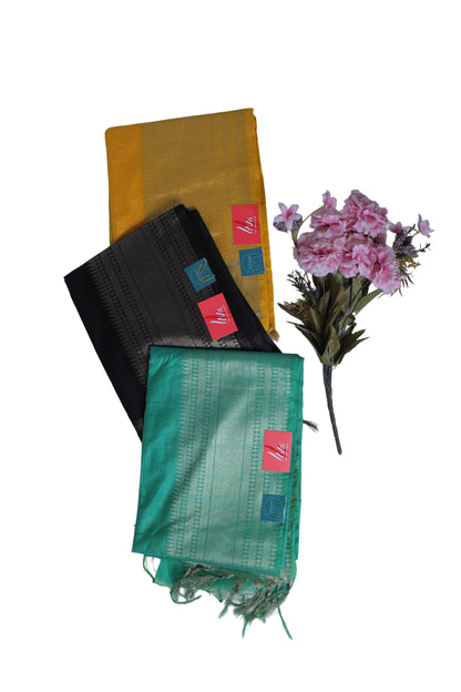 Yellow Bhagalpuri Silk Saree