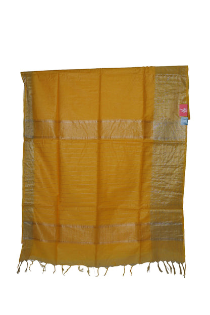 Yellow Bhagalpuri Silk Saree