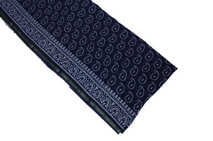 Chanderi Cotton Saree - Evergreen indigo