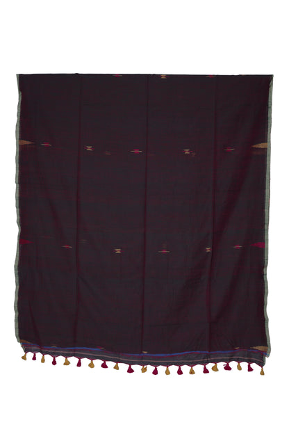 Brown Handloom Cotton Saree