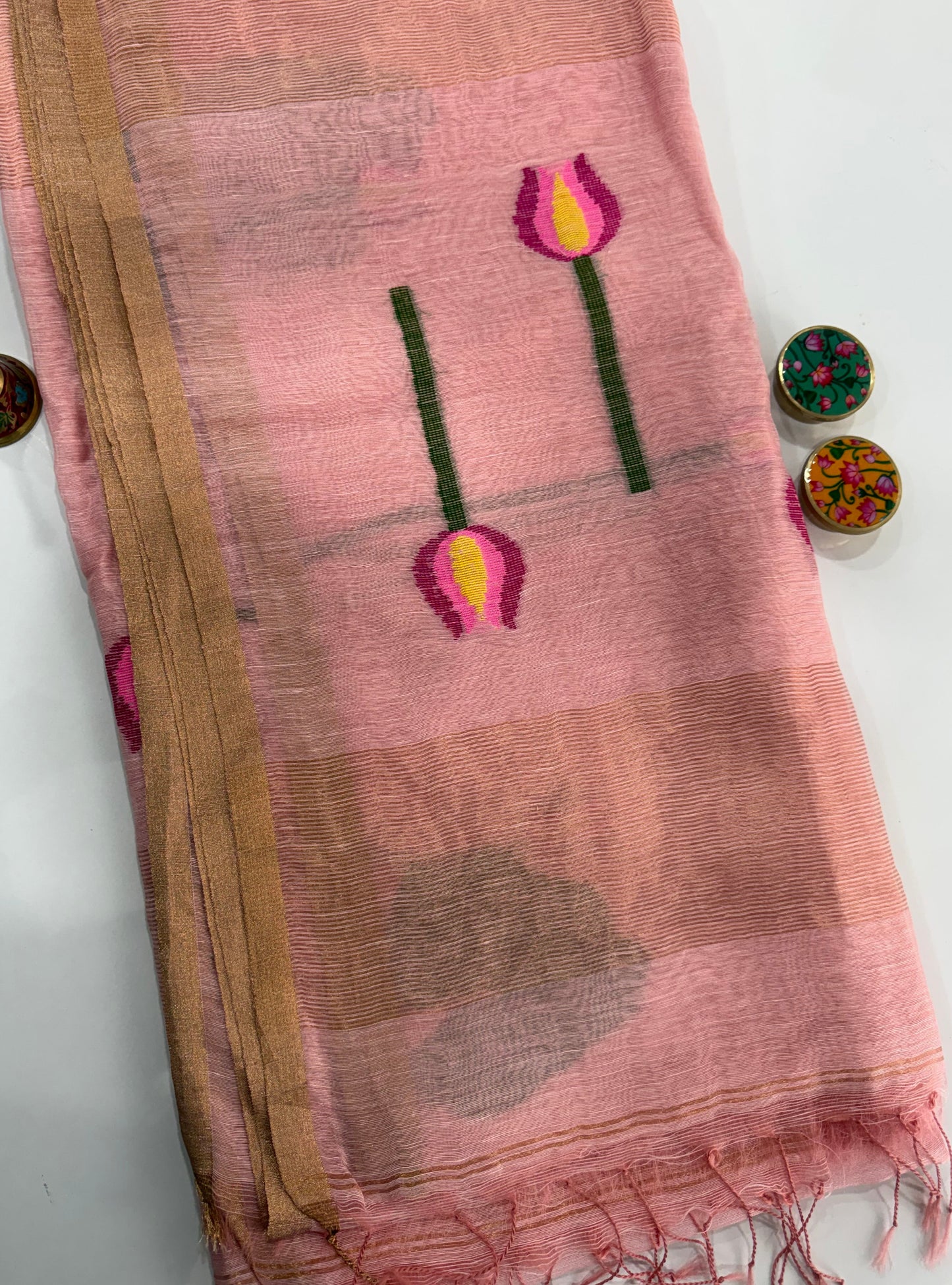 Pure Silk Linen Handloom Saree