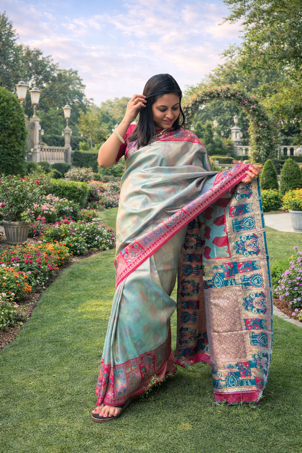Meher Tissue Art Silk Saree
