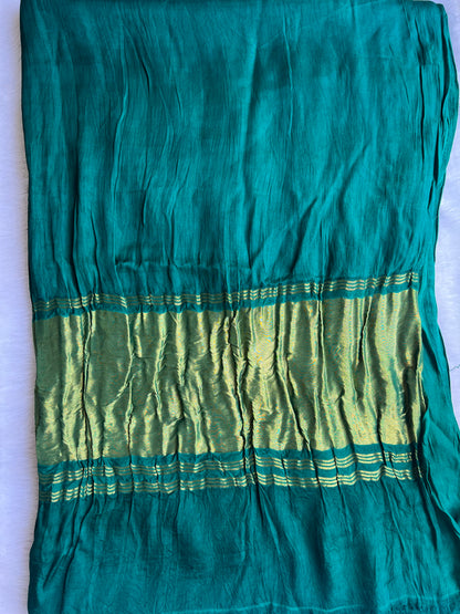 Plain Modal Silk Saree with Lagdi Patta – Soft Elegance