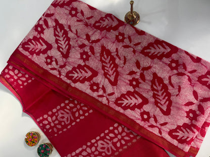 Cotton Linen Batik Saree