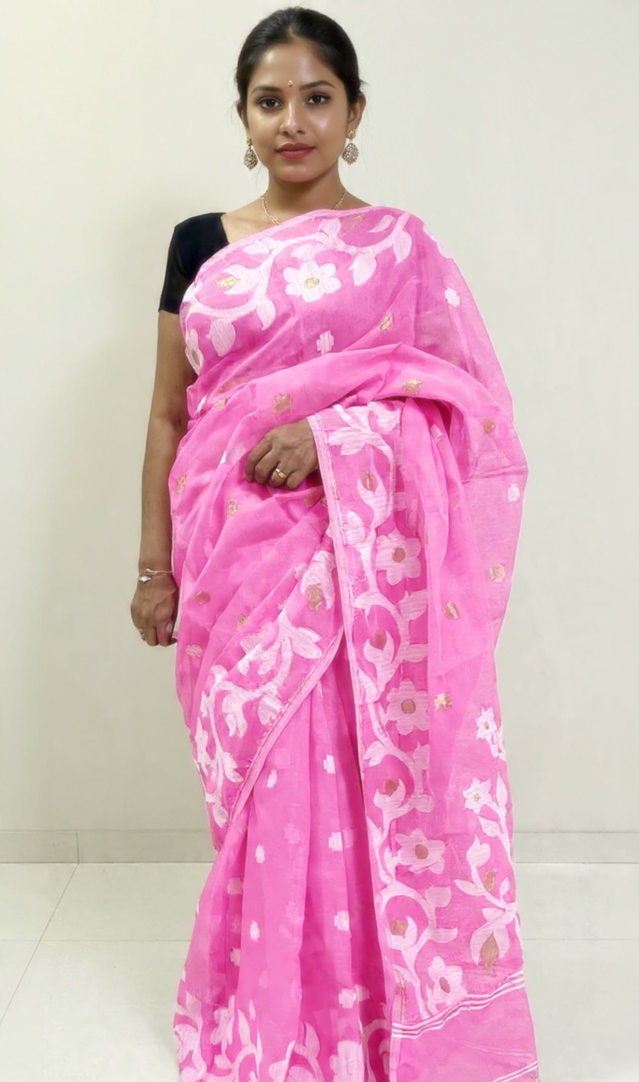 Jamdani Saree - Pink