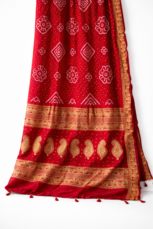 Laal Ishq - Pure Gaji Silk Bandhani Saree