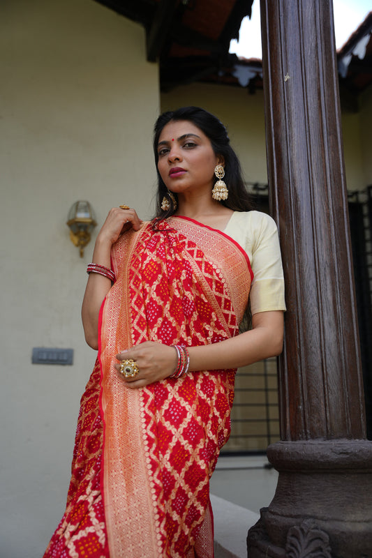 Rajsi Bandhan - Banarasi Bandhni Saree