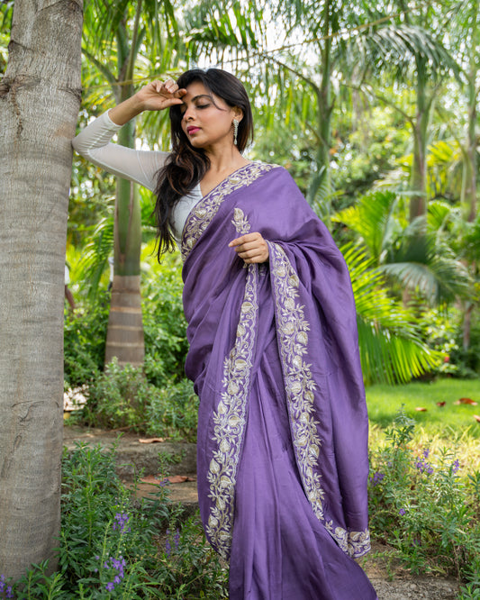 Zari-E-Zehra – Purple Glory in Handcrafted Zardosi