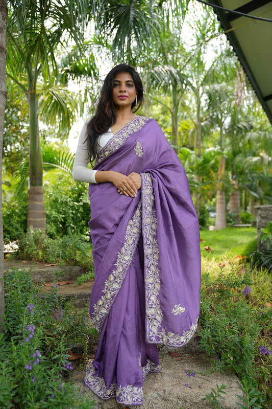 Zari-E-Zehra – Purple Glory in Handcrafted Zardosi