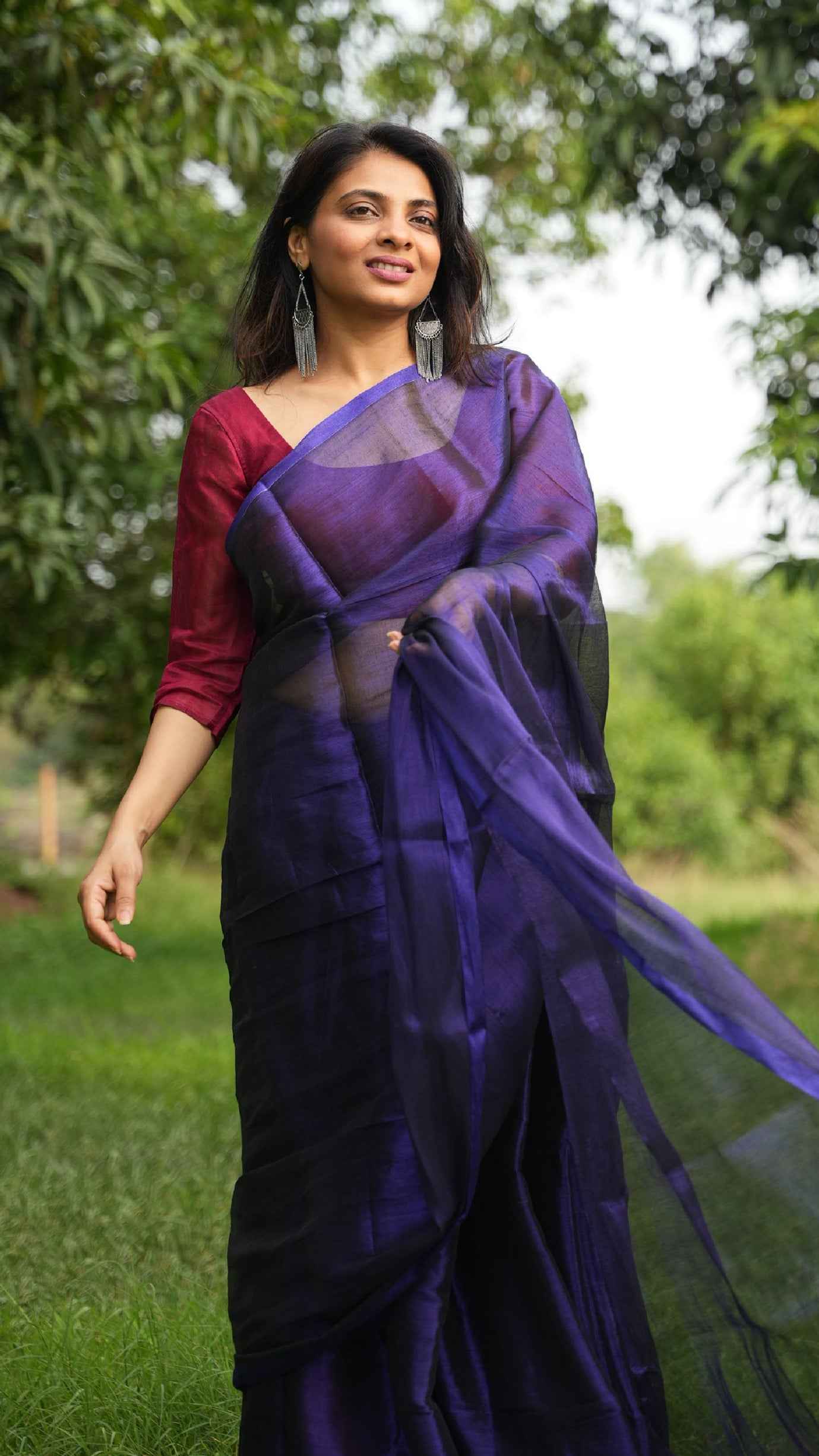 Plain Tissue Saree