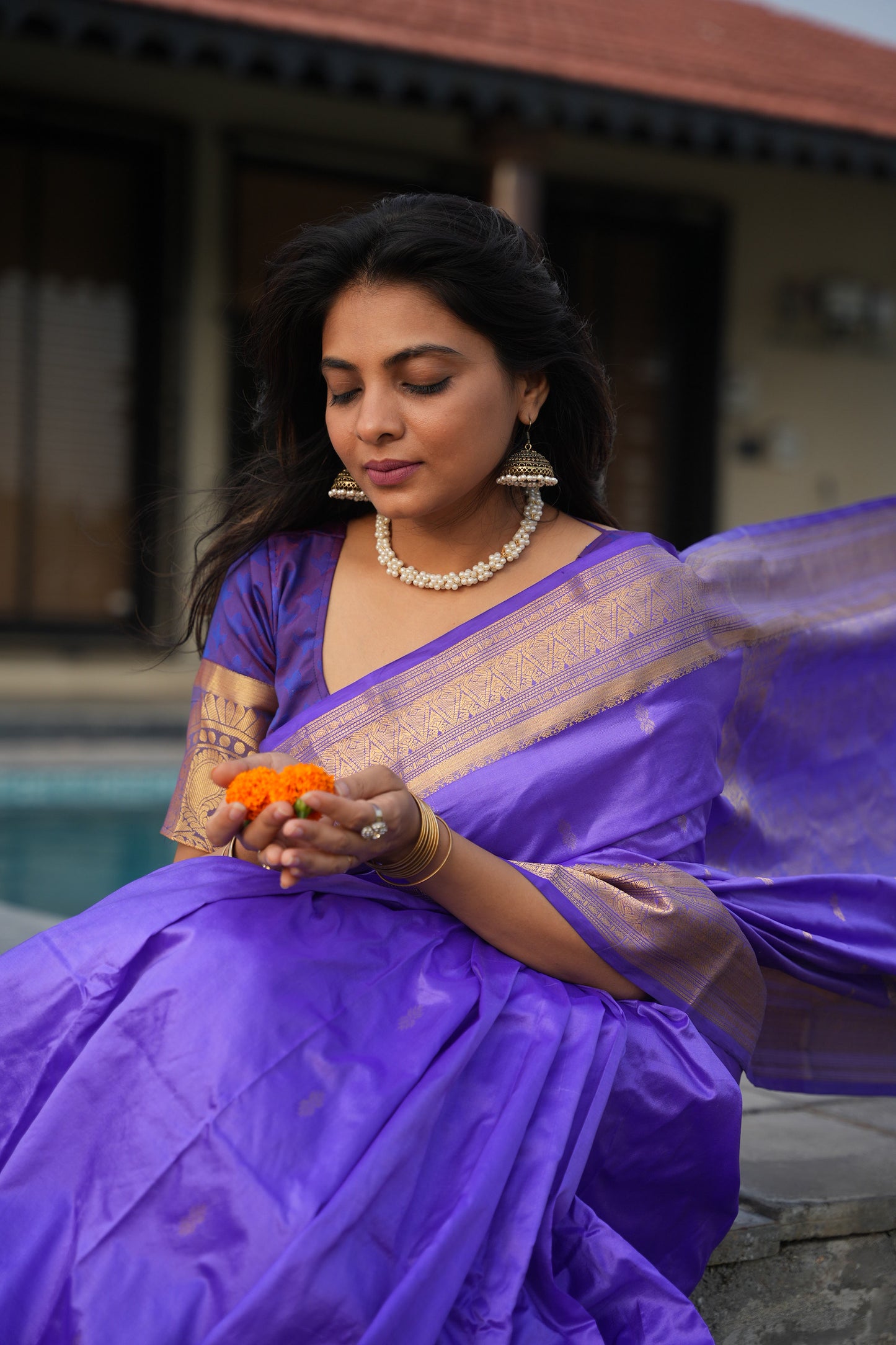 Lavender Royale - Pure Kanjeevaram Silk Saree
