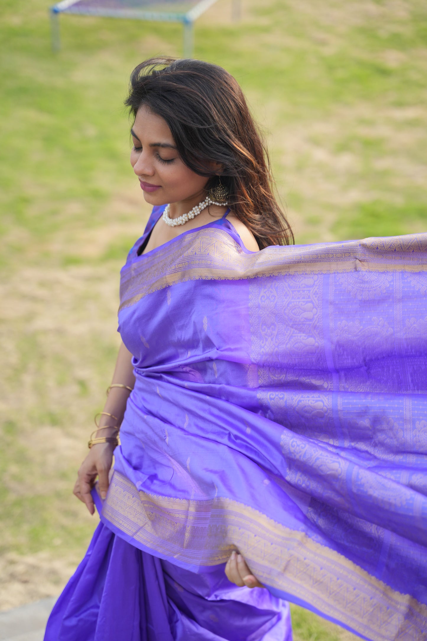 Lavender Royale - Pure Kanjeevaram Silk Saree
