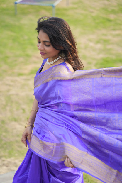 Lavender Royale - Pure Kanjeevaram Silk Saree