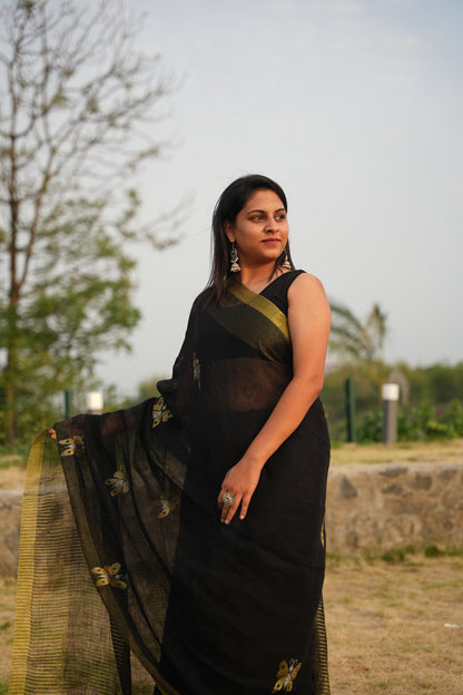 Handloom Pure Linen Saree