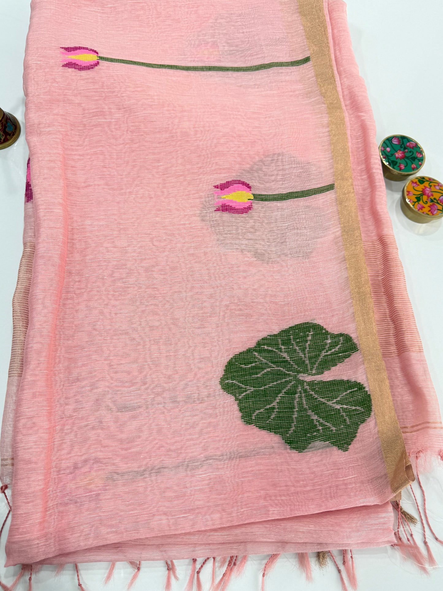 Pure Silk Linen Handloom Saree