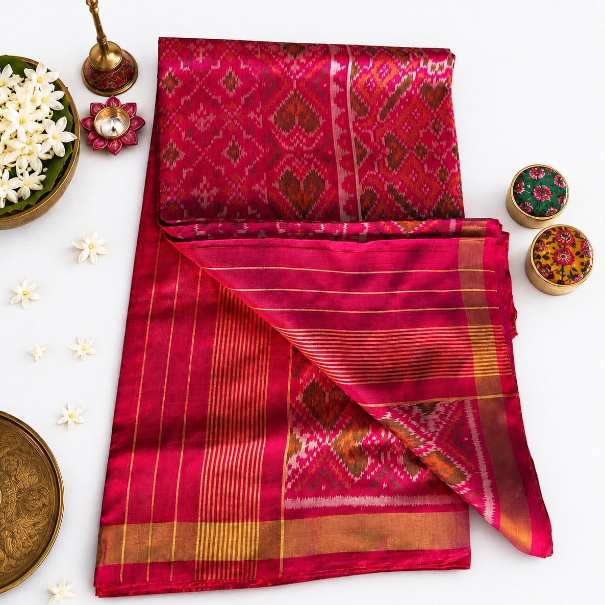 Rani - Pure Single Ikkat Patola Silk Saree