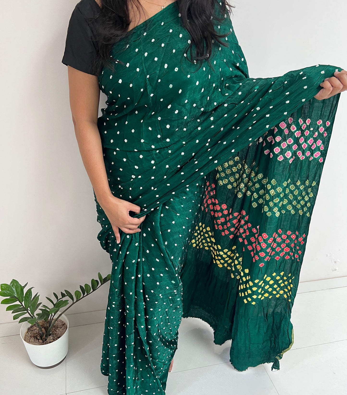 Modal Silk Bandhani Saree