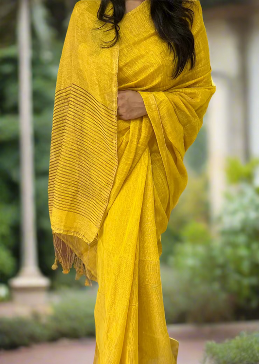 Handloom Linen Tissue Saree