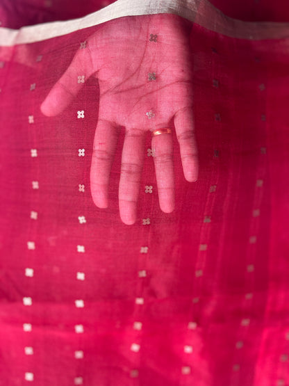 Pure Handloom Muslin Silk Saree with Paithani Pallu