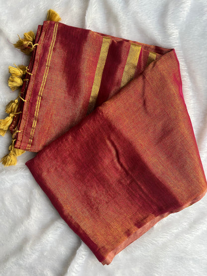 Kesar Flame Tissue Saree