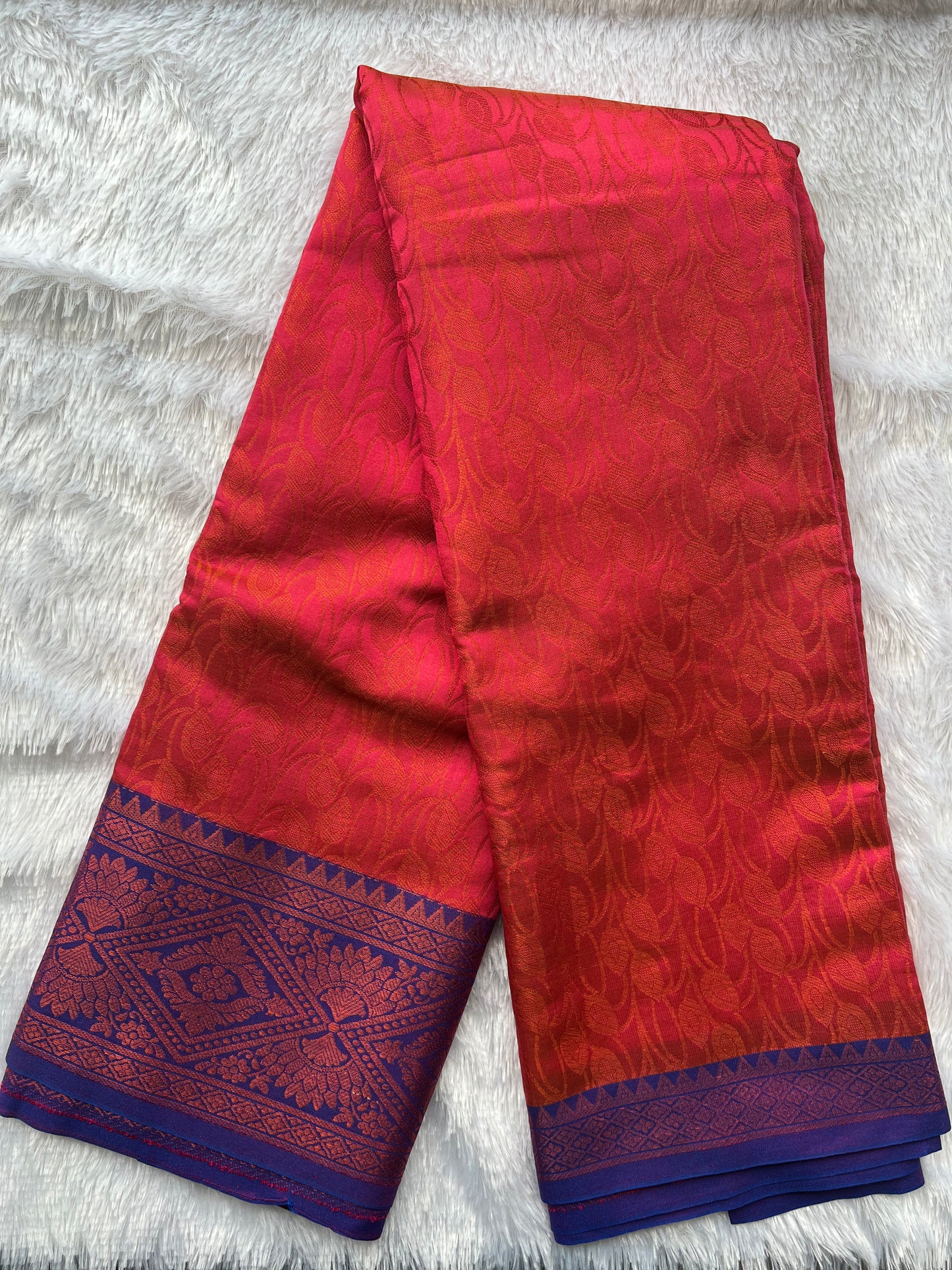 Surkh Sitara Semi Katan Silk Saree