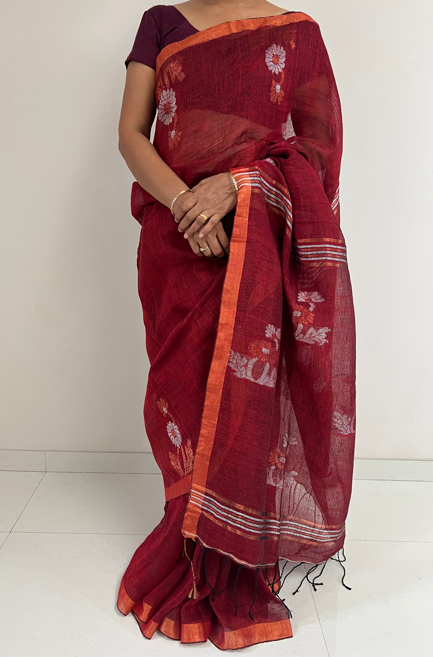 Handloom Pure Linen Saree