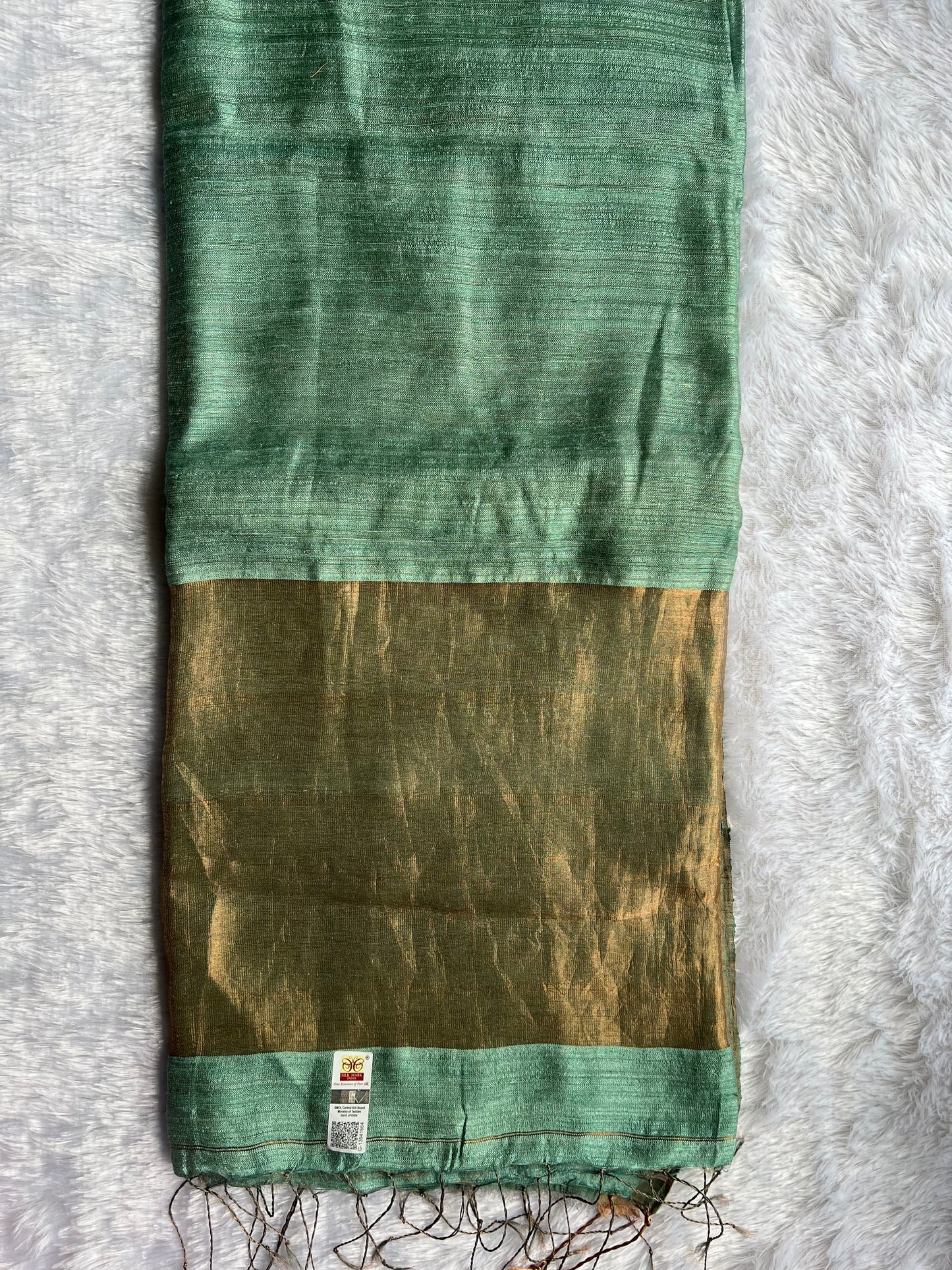 Moss Green - Pure Matka Silk Saree