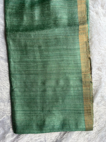 Moss Green - Pure Matka Silk Saree