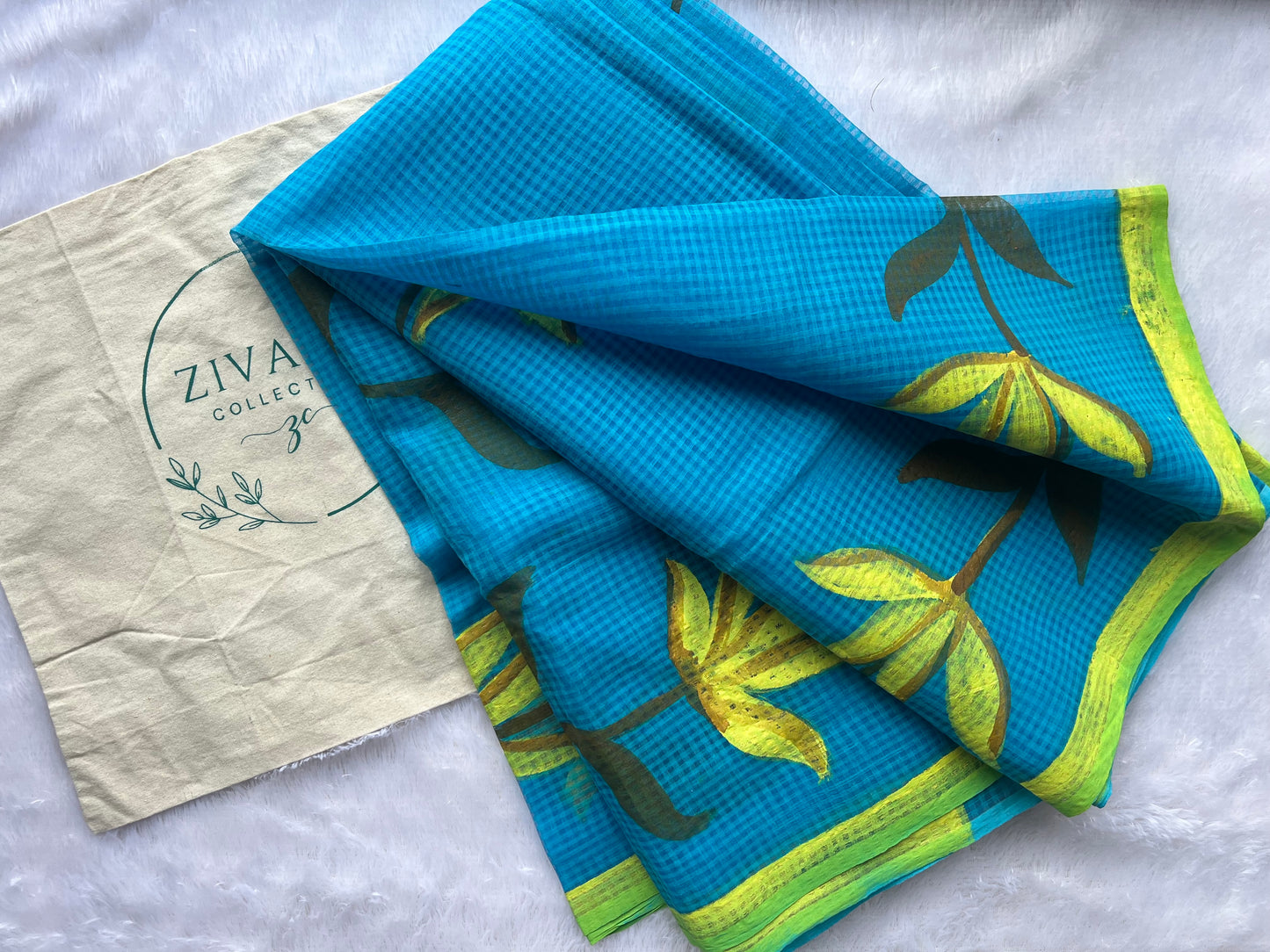 Aqua - Pure Cotton Resham Kota Saree