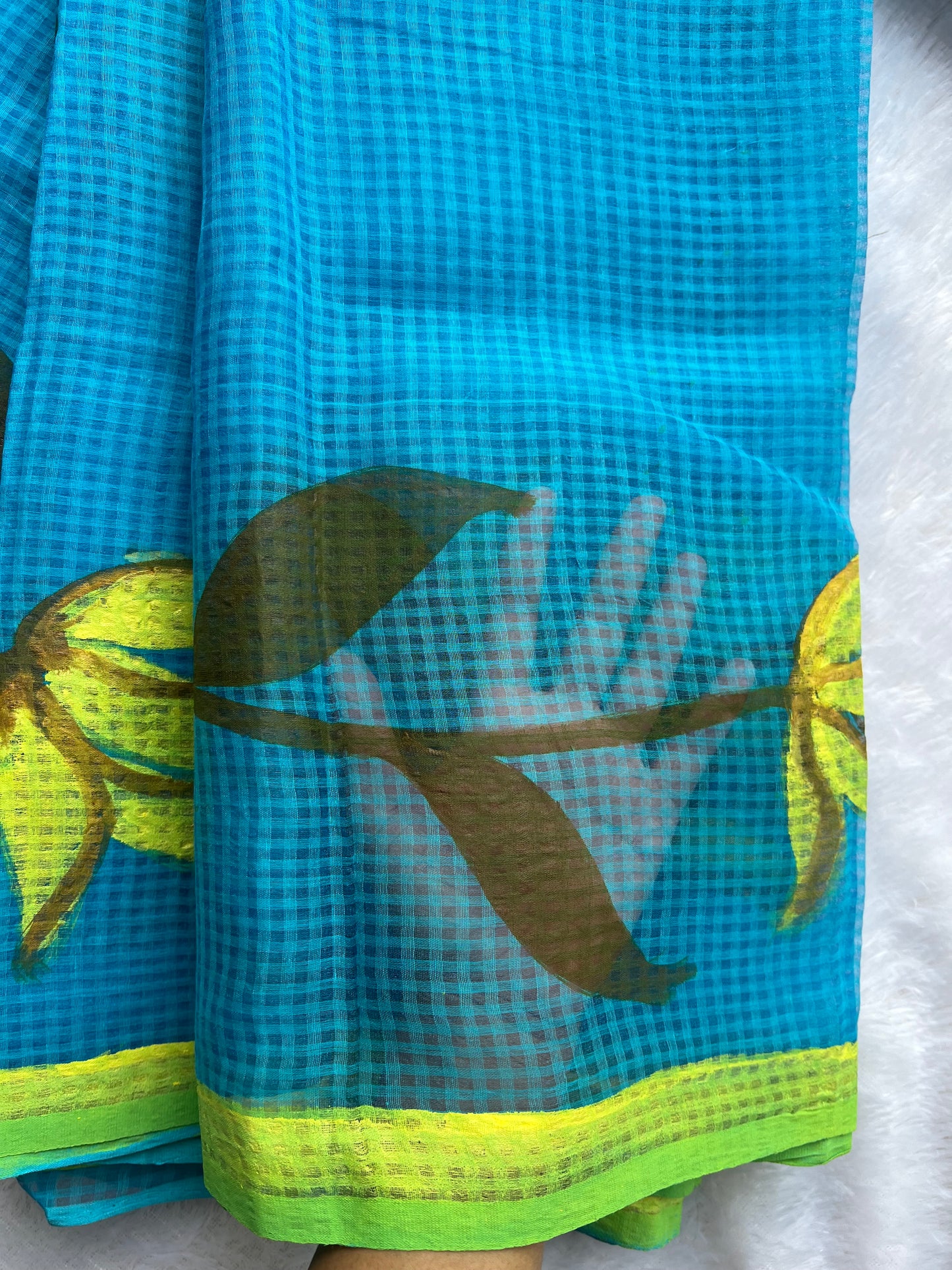 Aqua - Pure Cotton Resham Kota Saree