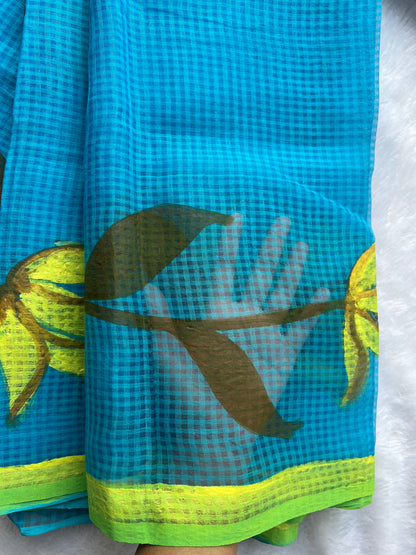 Aqua - Pure Cotton Resham Kota Saree