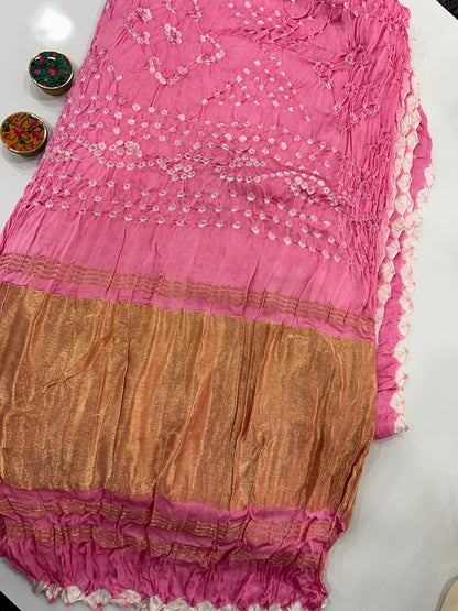 Pastel Modal Silk Bandhani Saree