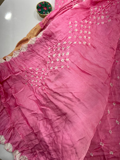 Pastel Modal Silk Bandhani Saree