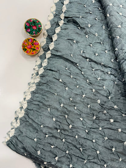 Pastel Modal Silk Bandhani Saree
