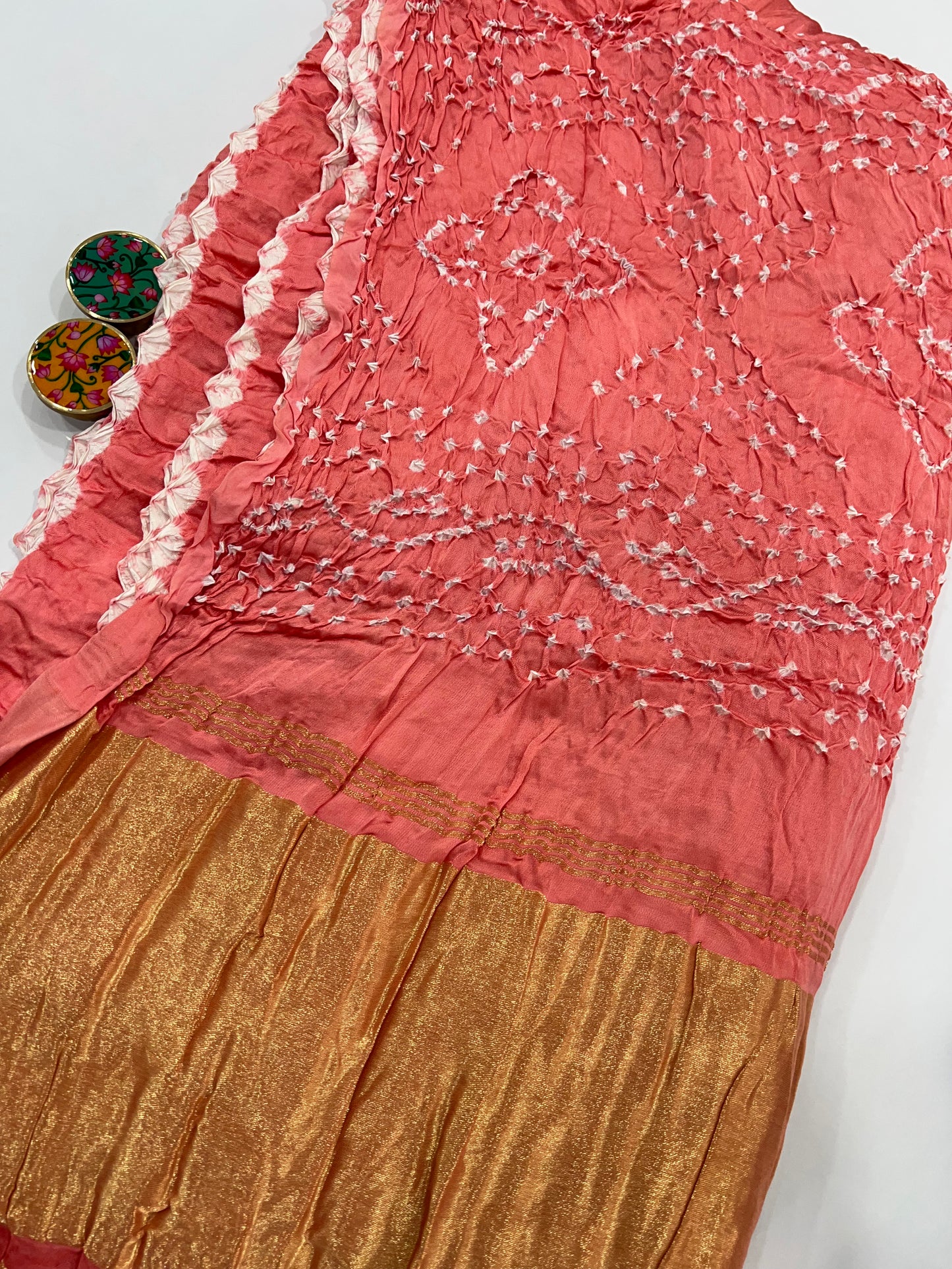 Pastel Modal Silk Bandhani Saree