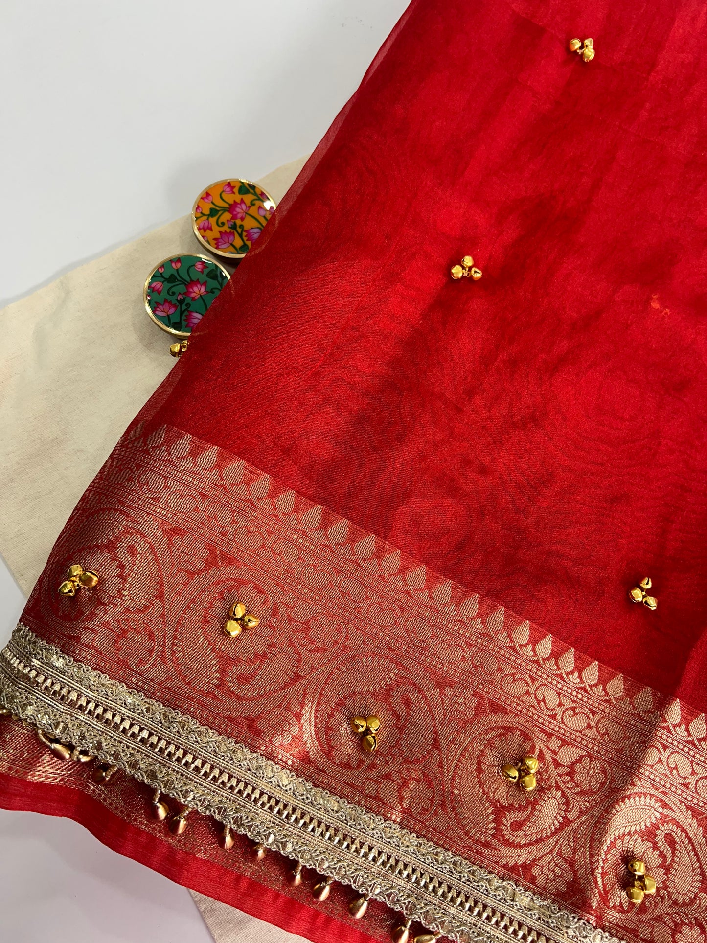 Most Trending Banarasi Tissue Silk Ghungroo Saree