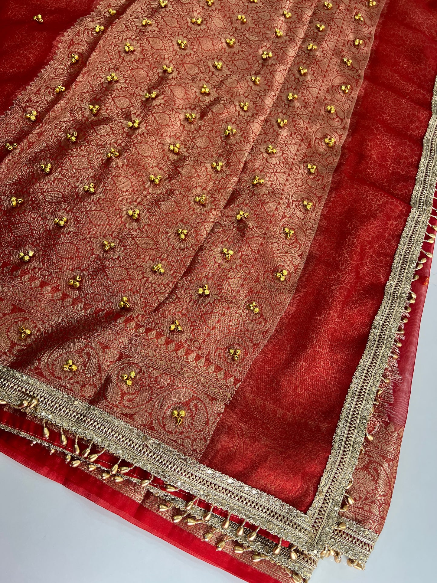 Most Trending Banarasi Tissue Silk Ghungroo Saree