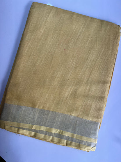 Plain Linen Cotton Saree