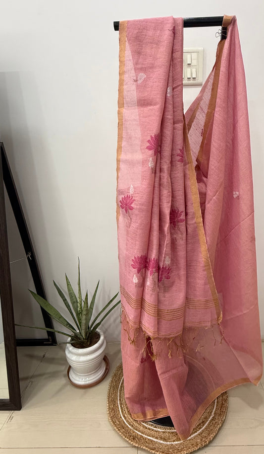 Tissue Linen Handloom Saree