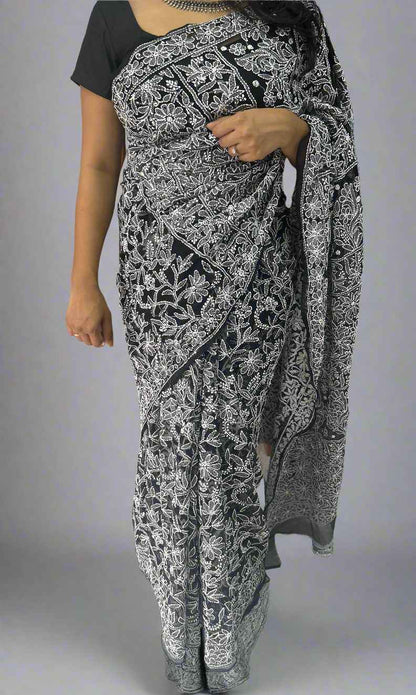 Pure Georgette Chikankari Saree