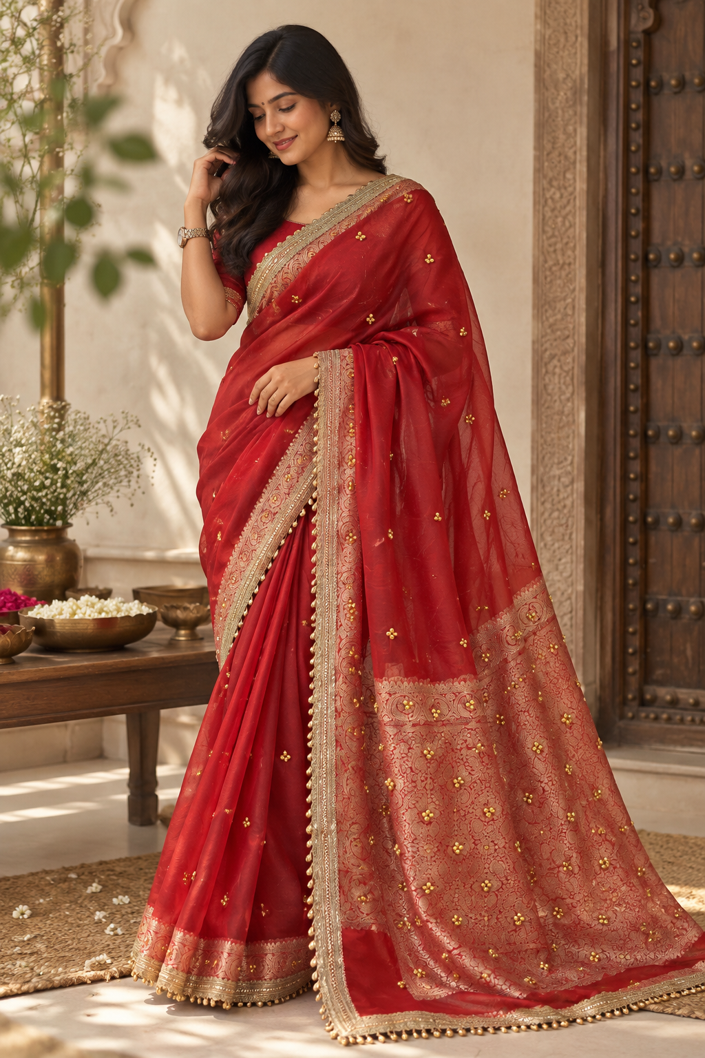 Most Trending Banarasi Tissue Silk Ghungroo Saree